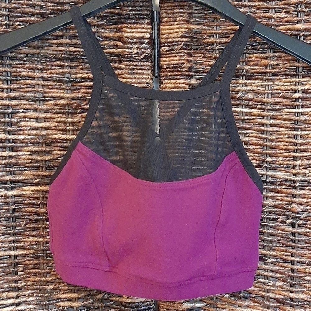 Beyond Yoga Womens XS Purple Mesh Racerback Sports Bra Athletic Workout Gym